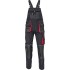 Salopeta cu pieptar  Carl, tercot 235g/m2, negru cu rosu 