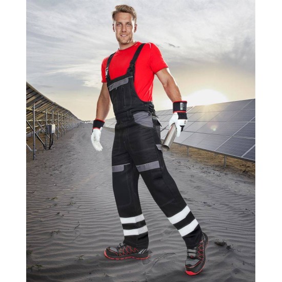 Salopeta reflectorizanta cu pieptar Cool Trend Reflex negru, 100% bumbac, 260g/m2 Negru Salopeta reflectorizanta cu pieptar Cool Trend Reflex negru, 100% bumbac, 260g/m2 Negru