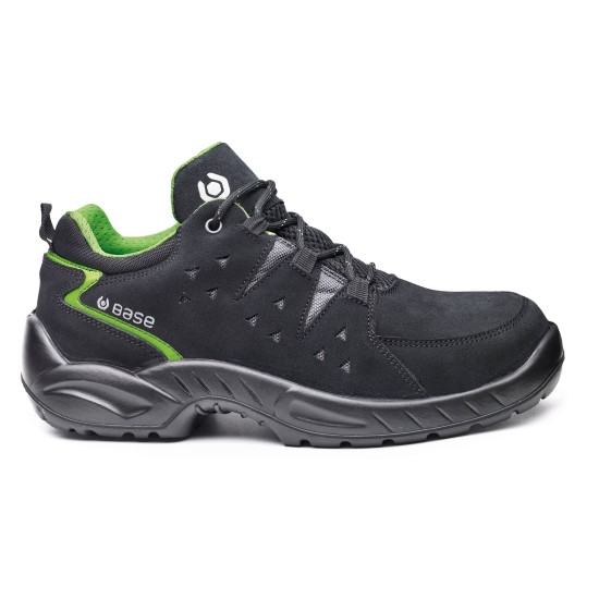 Pantofi de protectie Harlem Base, S1P, bombeu metalic Negru si verde Pantofi de protectie Harlem Base, S1P, bombeu metalic Negru si verde