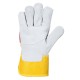 Manusi de protectie din piele spalt, Rigger Premium [A219] Galben si rosu
