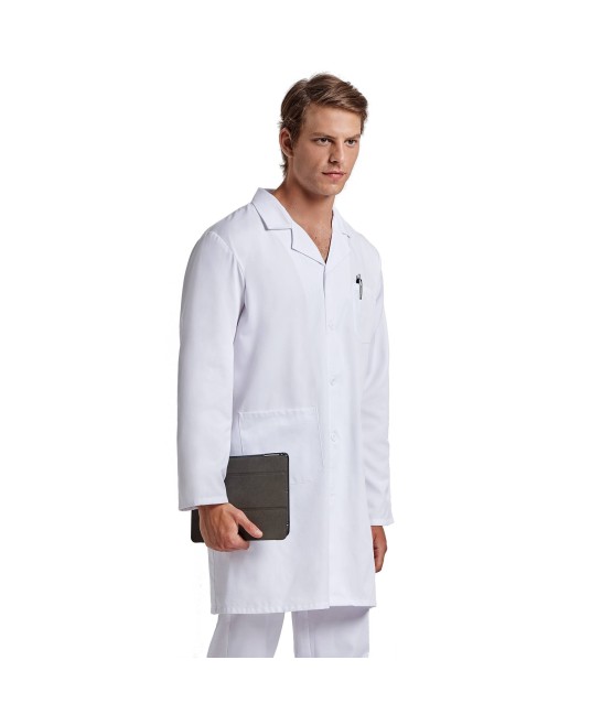 Halat alb unisex, tercot, 195g/m2
