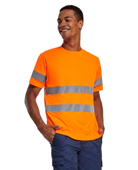 Tricou reflectorizant cu maneca scurta, 130g/m2 Portocaliu