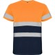 Tricou reflectorizant cu maneca scurta, 130g/m2 Portocaliu si bleumarin Tricou reflectorizant cu maneca scurta, 130g/m2 Portocaliu si bleumarin