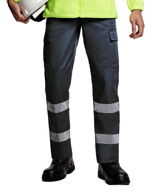 Pantaloni de lucru cu dungi reflectorizante Daily  Gri inchis