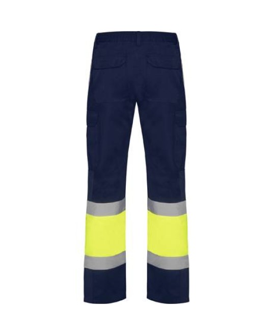 Pantaloni subtiri cu dungi reflectorizante, 200g/m2 Galben si bleumarin