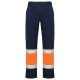 Pantaloni subtiri cu dungi reflectorizante, 200g/m2 Bleumarin si portocaliu