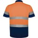 Tricou polo HiVis reflectorizant, 170g/mp Portocaliu si bleumarin