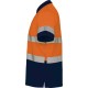 Tricou polo HiVis reflectorizant, 170g/m2 Portocaliu si bleumarin Tricou polo HiVis reflectorizant, 170g/m2 Portocaliu si bleumarin