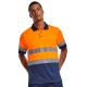 Tricou polo HiVis reflectorizant, 170g/m2 Portocaliu si bleumarin Tricou polo HiVis reflectorizant, 170g/m2 Portocaliu si bleumarin