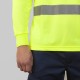 Tricou polo reflectorizant, cu maneca lunga Galben si bleumarin Tricou polo reflectorizant, cu maneca lunga Galben si bleumarin