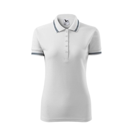 Tricou polo femei, 200g/m2, Malfini Urban 220, Alb Tricou polo femei, 200g/m2, Malfini Urban 220, Alb