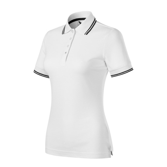 Tricou polo subtire, 180 g/mp, pentru femei, Malfini Focus 233, alb Tricou polo subtire, 180 g/mp, pentru femei, Malfini Focus 233, alb