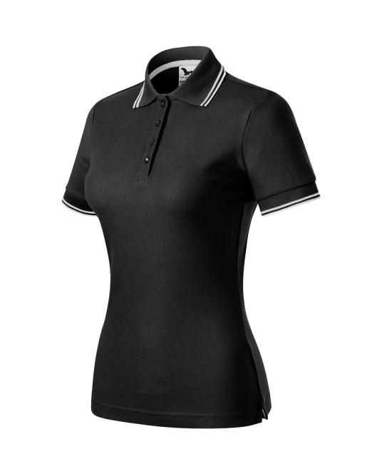 Tricou polo subtire, 180 g/mp, pentru femei, Malfini Focus 233, negru