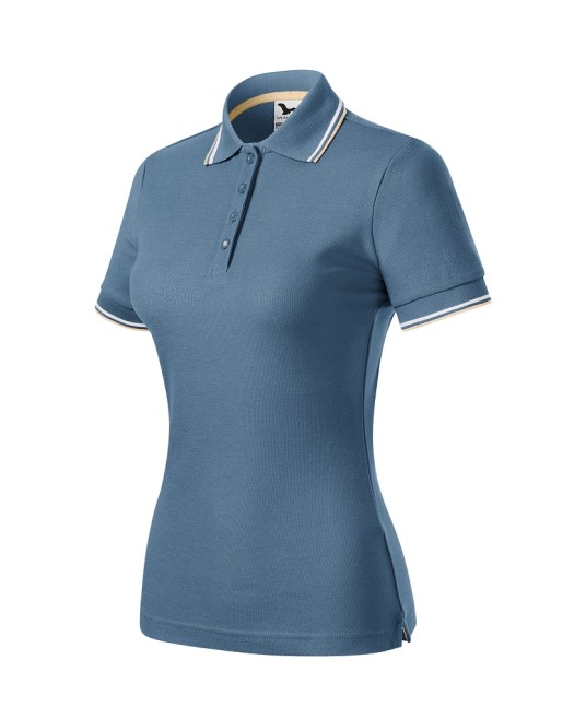 Tricou polo subtire, 180 g/mp, pentru femei, Malfini Focus 233, denim