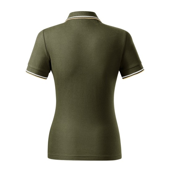 Tricou polo subtire, 180 g/mp, pentru femei, Malfini Focus 233, military Tricou polo subtire, 180 g/mp, pentru femei, Malfini Focus 233, military
