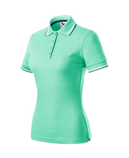 Tricou polo subtire, 180 g/mp, pentru femei, Malfini Focus 233, verde menta