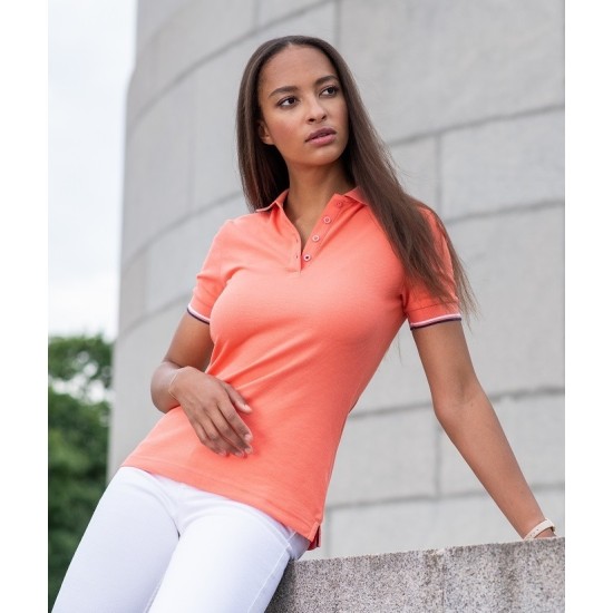 Tricou polo subtire, 180 g/mp, pentru femei, Malfini Focus 233, coral Tricou polo subtire, 180 g/mp, pentru femei, Malfini Focus 233, coral