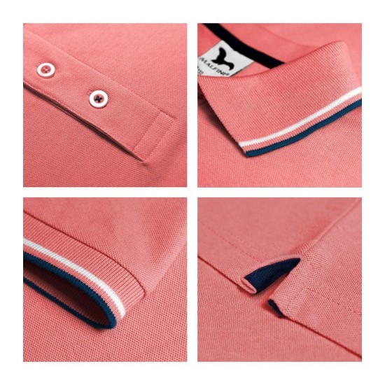 Tricou polo subtire, 180 g/mp, pentru femei, Malfini Focus 233, coral Tricou polo subtire, 180 g/mp, pentru femei, Malfini Focus 233, coral