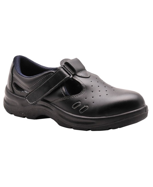 Sandale de protectie cu bombeu metalic, perforatii pentru respirabilitate, S1[FW01] Negru