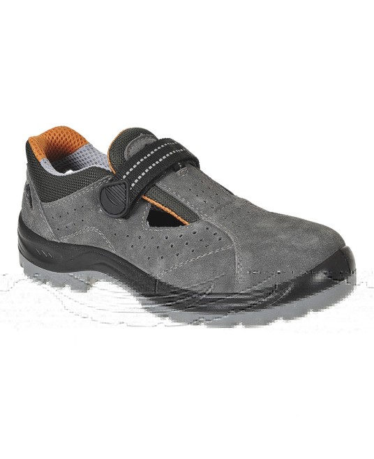 Sandale de protectie cu bombeu metalic,captuseala plasa respirabila 3D, S1 [FW42] Gri