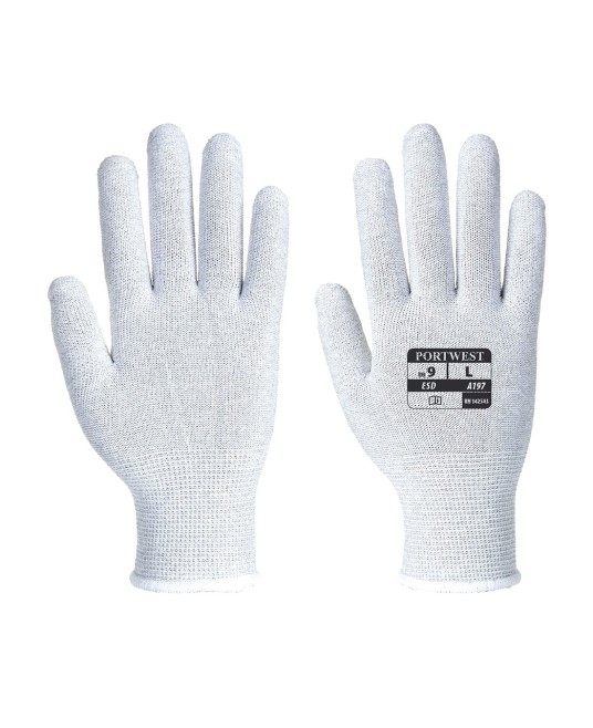 Manusi de protectie ESD, tricotate din nylon si fibra carbon [A197] Gri
