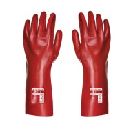Manusi de protectie din PVC, lungime 35 cm [A435] Rosu