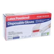 Manusi de protectie de Unica Folosinta din Latex, pudrate, 100 buc [A910] Alb