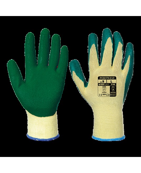 Manusi de protectie bumbac imersate in latex Grip [A100] Verde