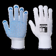 Manusi din nylon cu picouri PVC [A110] Alb si albastru