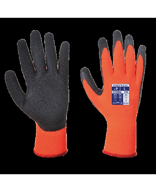 Manusi de protectie termica frig, impregnare latex [A140] Portocaliu si negru