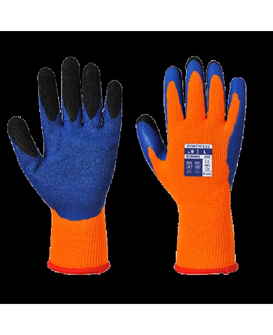 Manusi de protectie termica frig, impregnare dubla latex [A185] Portocaliu si albastru