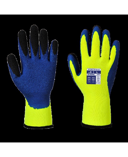 Manusi de protectie termica frig, impregnare dubla latex [A185] Galben si albastru