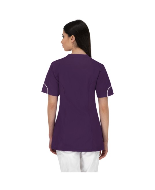 Halat scurt cu nasturi si buzunare, tercot 160g/mp, mov inchis