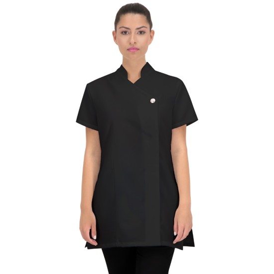 Tunica de lucru cu maneca scurta, eleganta, cu fermoar, 180g/mp, negru Tunica de lucru cu maneca scurta, eleganta, cu fermoar, 180g/mp, negru