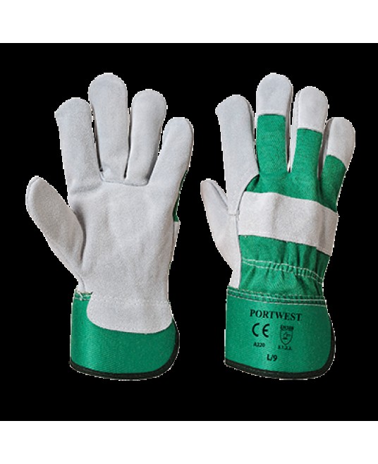 Manusi protectie lacatus, piele spalt [A220] Verde