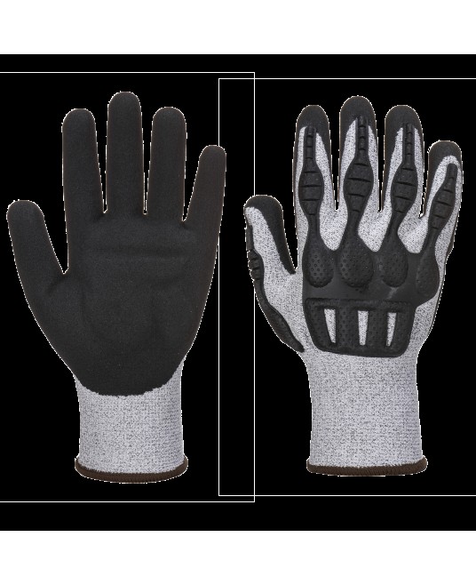 Manusi protectie maxima impact [A723] Gri si negru