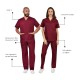 Costum industria alimentara tercot subtire (pantaloni + tunica), 110g/m2, visiniu Costum industria alimentara tercot subtire (pantaloni + tunica), 110g/m2, visiniu