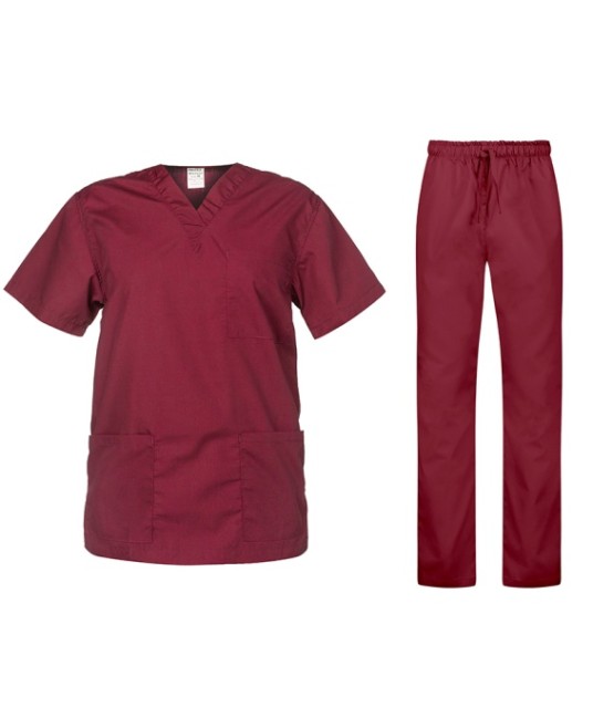 Costum industria alimentara sau Curatenie, tercot subtire 110g/m2, visiniu