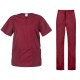 Costum industria alimentara tercot subtire (pantaloni + tunica), 110g/m2, visiniu Costum industria alimentara tercot subtire (pantaloni + tunica), 110g/m2, visiniu