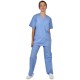 Costum medical unisex tercot subtire (pantaloni + tunica), densitate 110g/m2, albastru