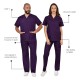 Costum medical unisex tercot subtire (pantaloni + tunica), densitate 110g/m2, mov Costum medical unisex tercot subtire (pantaloni + tunica), densitate 110g/m2, mov
