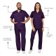 Costum medical unisex tercot subtire (pantaloni + tunica), densitate 110g/m2, mov