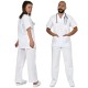 Costum industria alimentara (pantaloni + tunica), tercot 180g/m2, alb Costum industria alimentara (pantaloni + tunica), tercot 180g/m2, alb