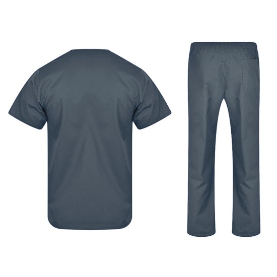 Costum medical unisex (pantaloni + tunica), tercot 180g/m2, gri inchis