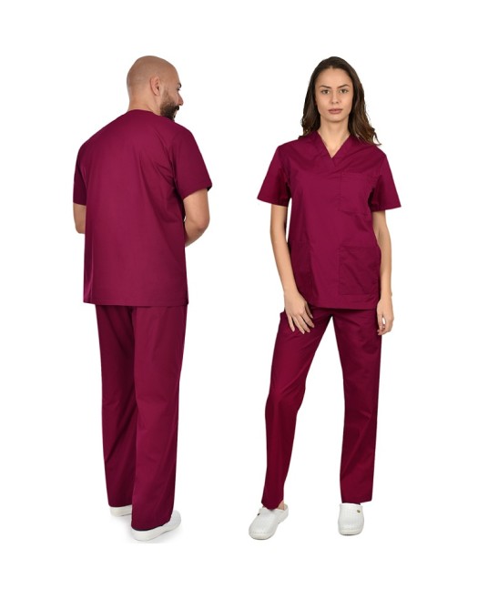 Costum industria alimentara sau Curatenie, tercot 180g/m2,  visiniu