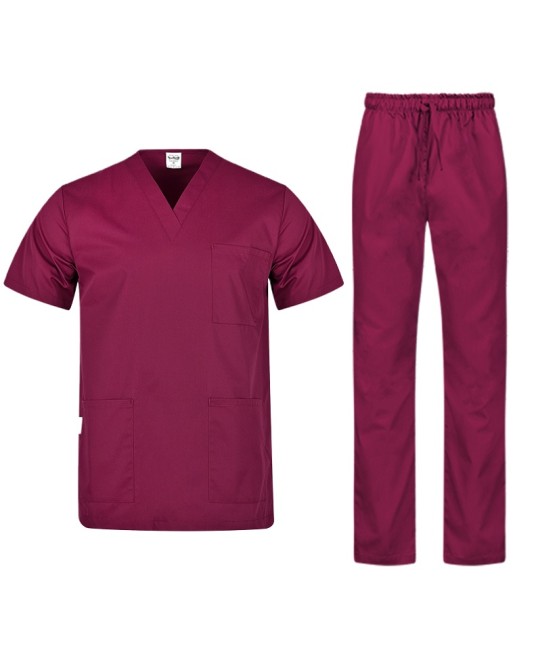 Costum industria alimentara sau Curatenie, tercot 180g/m2,  visiniu