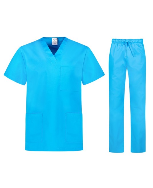 Costum industria alimentara sau Curatenie, tercot 180g/m2, albastru turcoaz