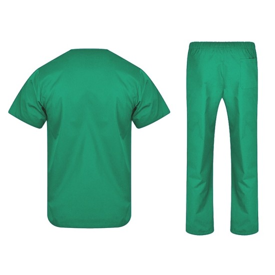 Costum medical unisex (pantaloni + tunica), tercot 180g/m2, verde Costum medical unisex (pantaloni + tunica), tercot 180g/m2, verde