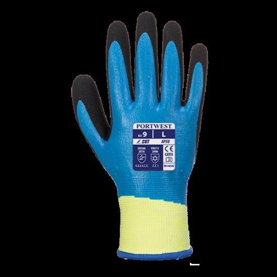 Manusi de protectie antitaiere Aqua Cut Pro [AP50] Negru si albastru