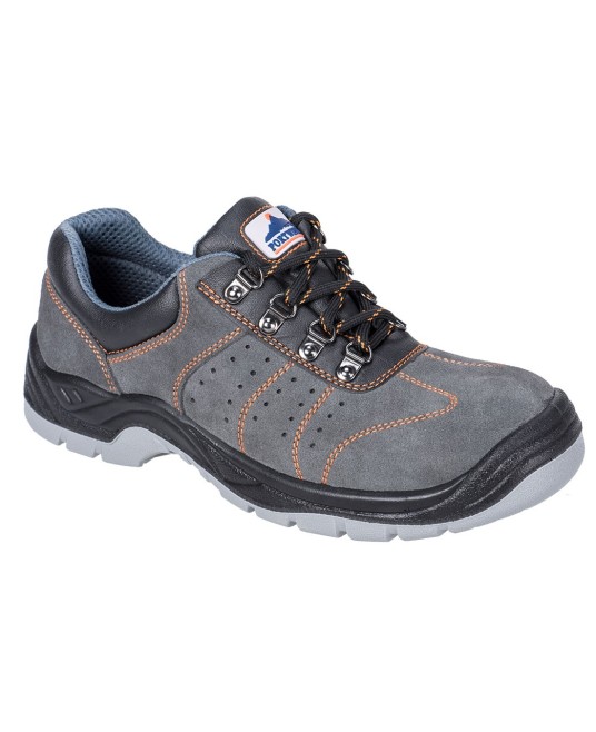 Pantofi de protectie cu bombeu metalic si lamela, perforatii pentru plus de respirabilitate S1P [FW02] Gri